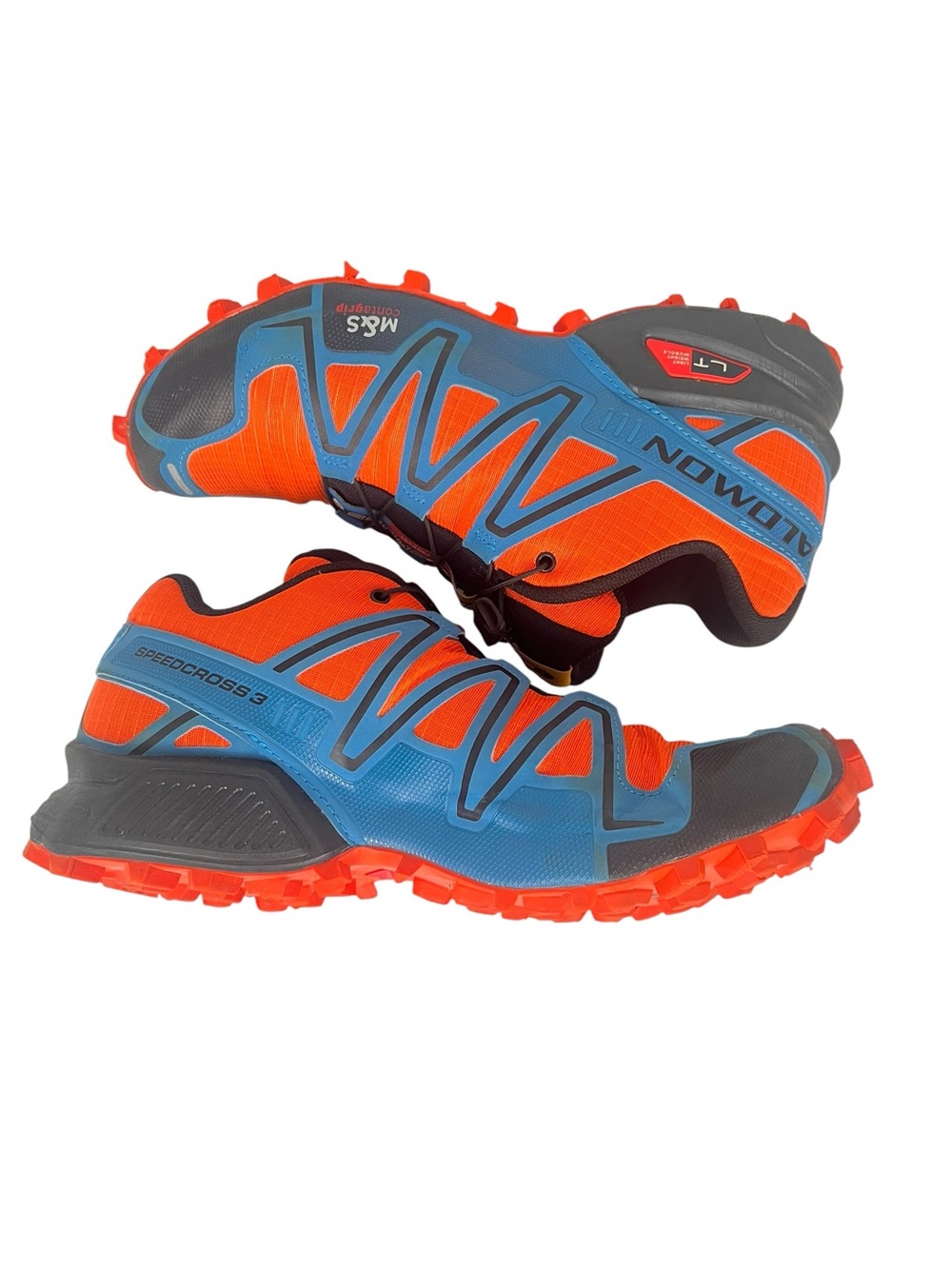 Salomon Speedcross 3 Trail Running Shoes Mens 8/Womens 9.5 Orange Blue Hiking - Picture 3 of 10